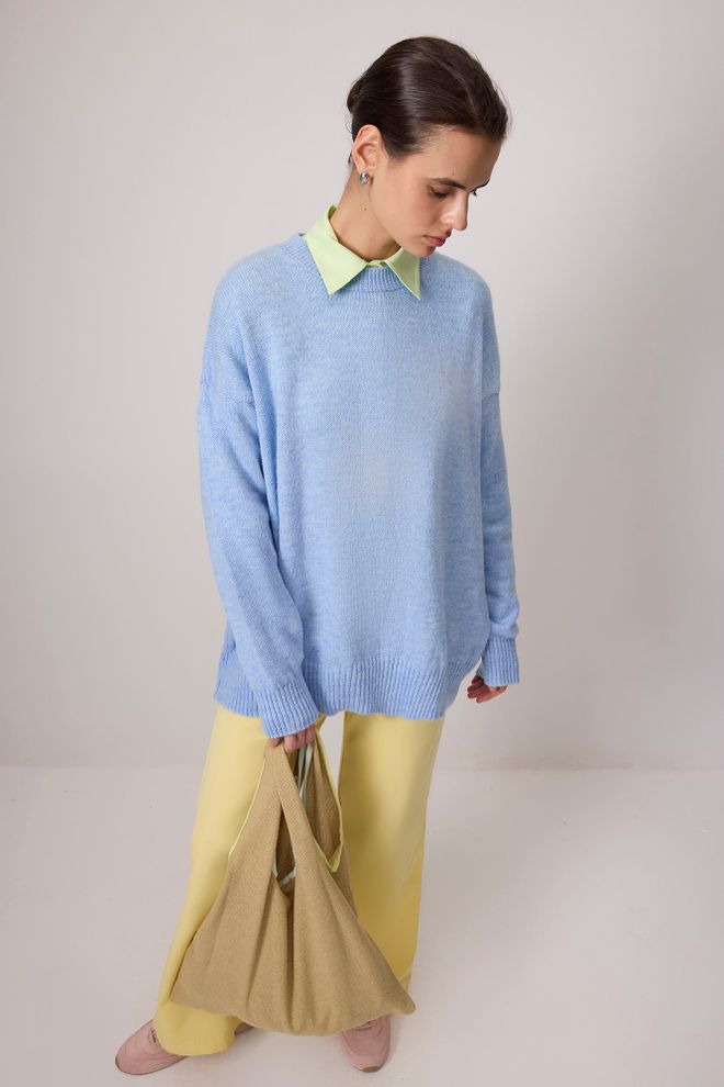 Touche Prive Жуте Палаззо Панталоне Са Широким Ногавицама И Средњом Талином Велепродаја одеће Неформалан