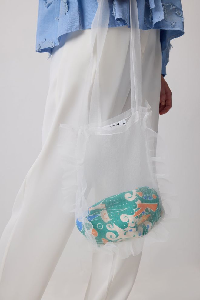 Touche Prive Bolsa De Organza Com Babados Roupas por atacado 1