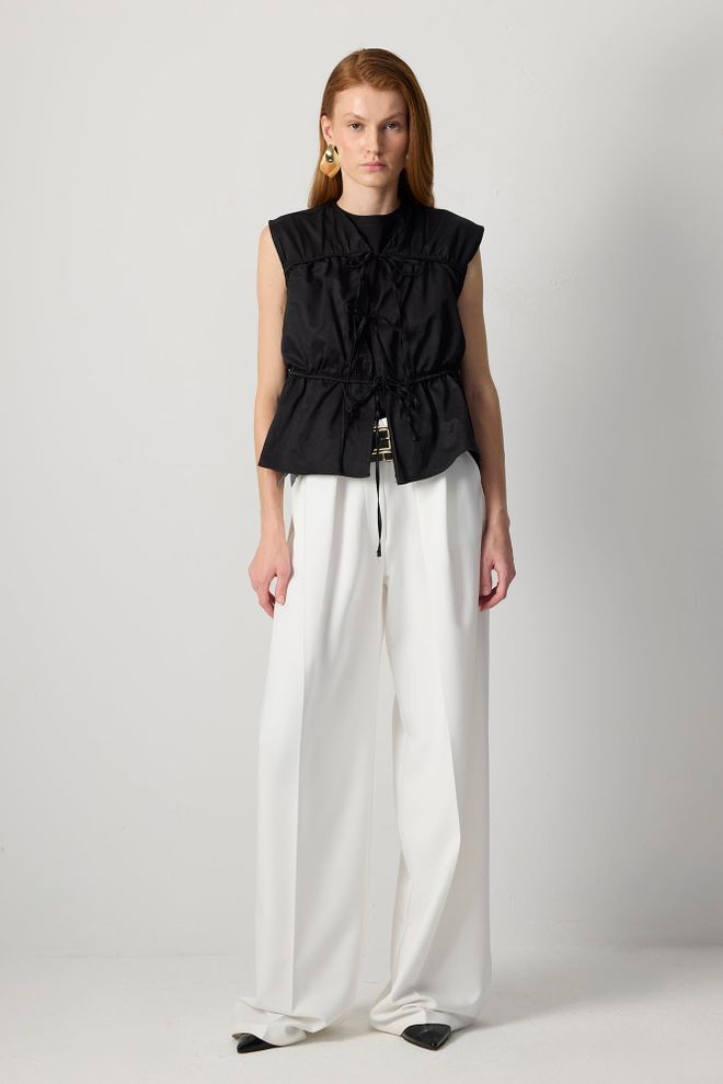 Touche Prive Black Tie Closure Regular Fit Vest Wholesale Clothing 1