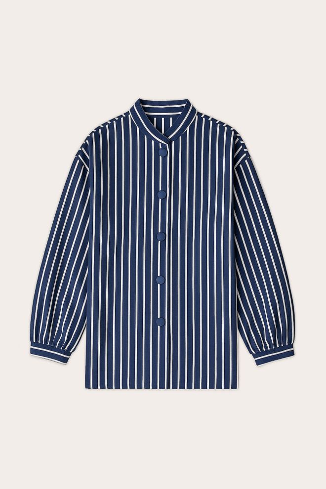 Touche Prive Lacivert Çizgili Gömlek Ceket Toptan Giyim 5