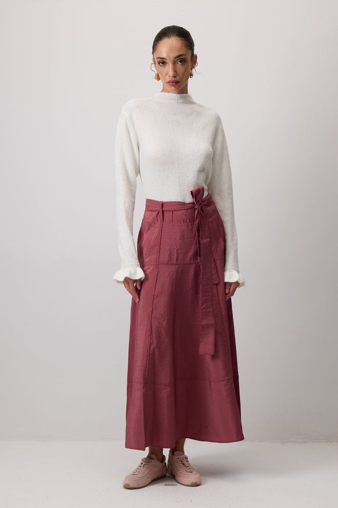 Touche Prive Bordo Maxi Wrap Etek Bağlamalı Kapanış Toptan Giyim Tesettür