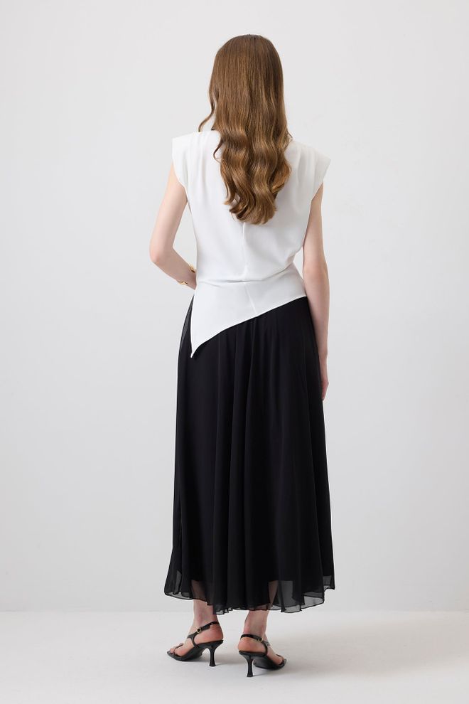 Touche Prive Blusa Blanca Elegante De Manga Casquillo Ropa al por mayor Casual