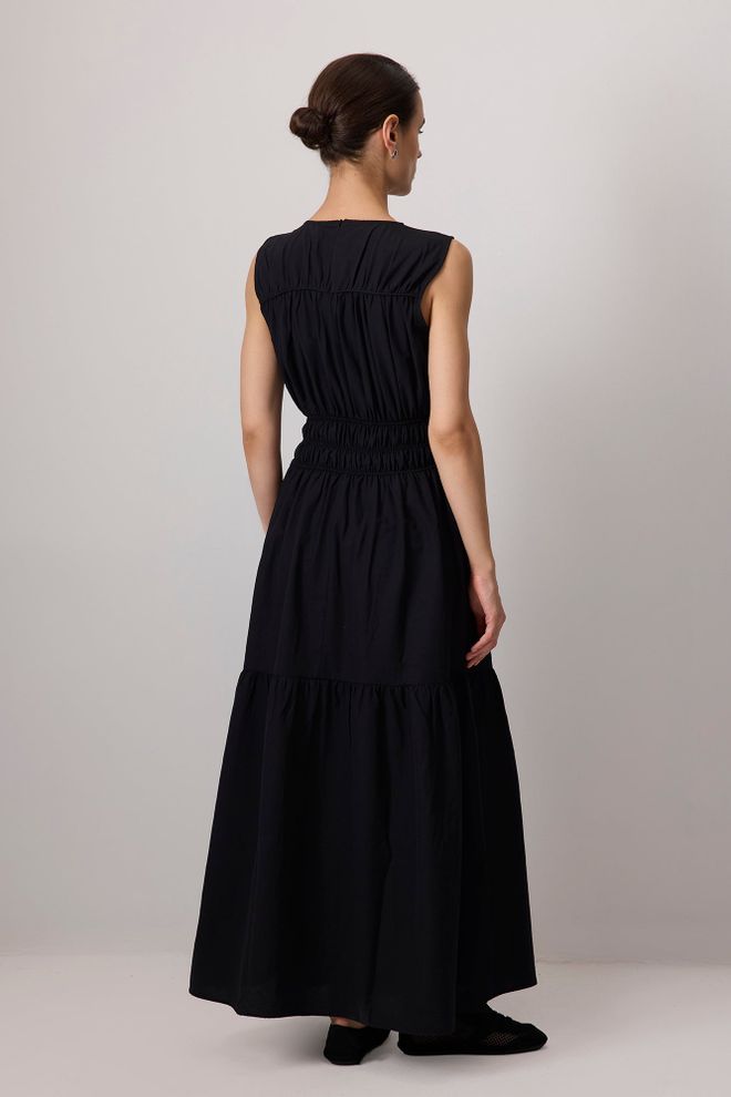 Touche Prive Siyah Fit & Flare Elbise İle Japone Kol Toptan Giyim Tesettür