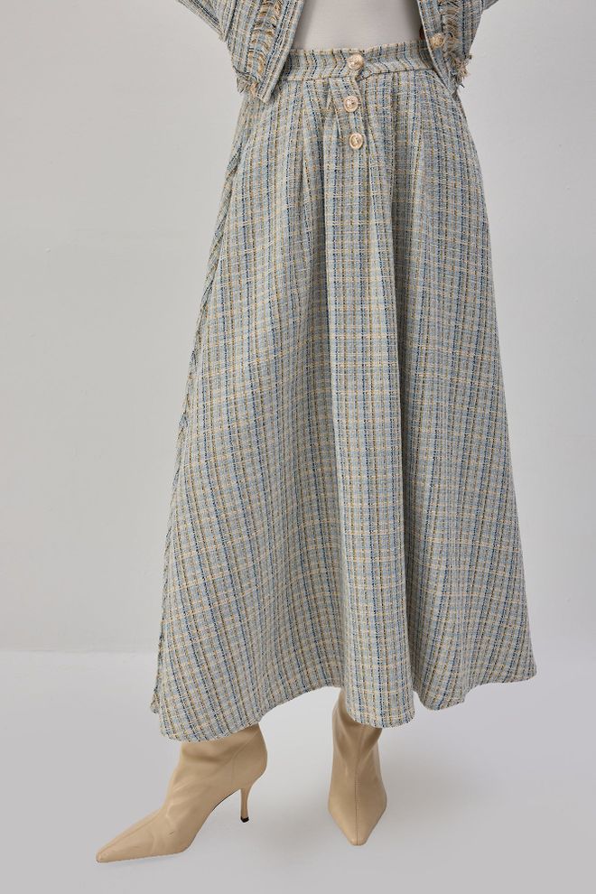 Touche Prive Costum Formal Vintage Albastru În Carouri Îmbrăcăminte cu ridicata Vintage