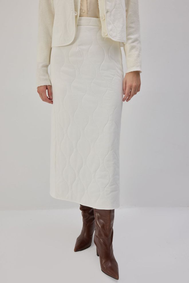 Touche Prive Ensemble Blanc Élégant Formel Avec Jupe Crayon Vêtements en gros Modeste