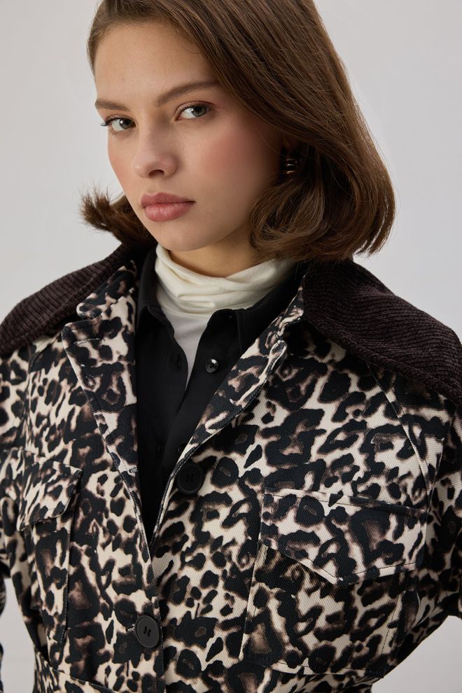 Touche Prive Jaqueta Cor Mista Shacket Roupas por atacado Trabalho