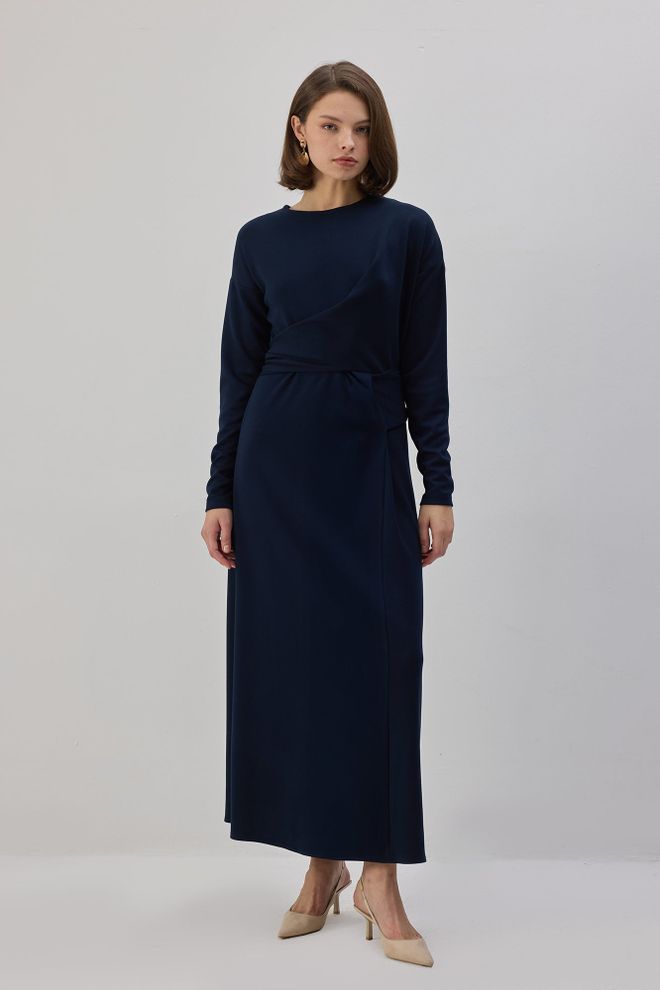 Touche Prive Rochie Draperie Maxi Bleumarin Conservator Elegant Îmbrăcăminte cu ridicata Conservator