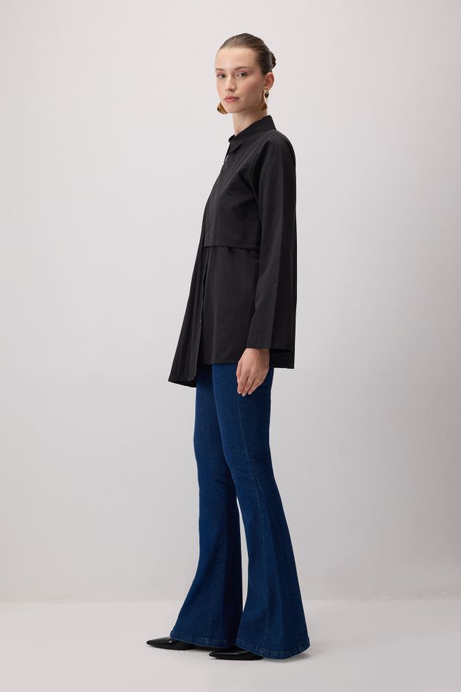 Touche Prive Black Polo Neck Elegant Shirt Wholesale Clothing Work