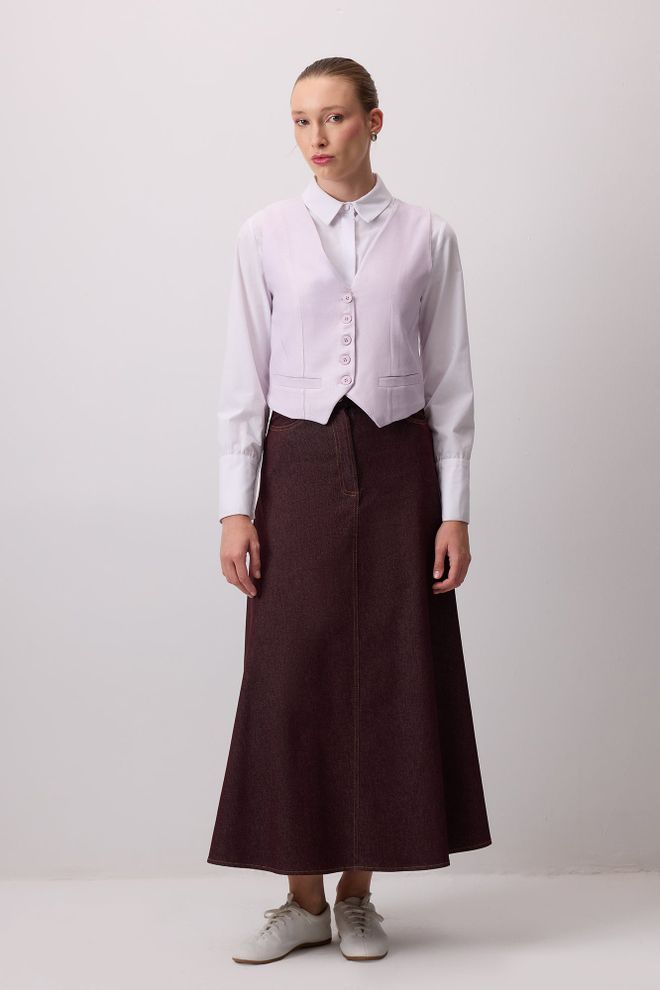 Touche Prive صدار وردي بتركيب اقتصاص مع إغلاق بأزرار ملابس بالجملة محتشم