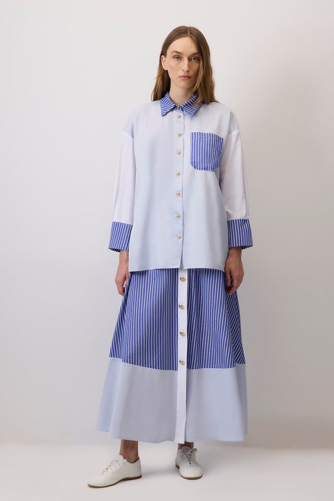 Touche Prive جلس أزرق محتشم غير رسمي ملابس بالجملة محتشم