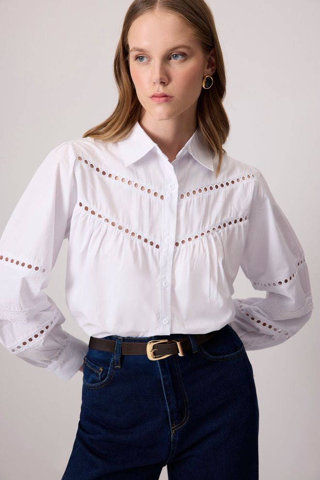 Touche Prive Chemise Blanche Élégante Et Modeste Vêtements en gros Modeste