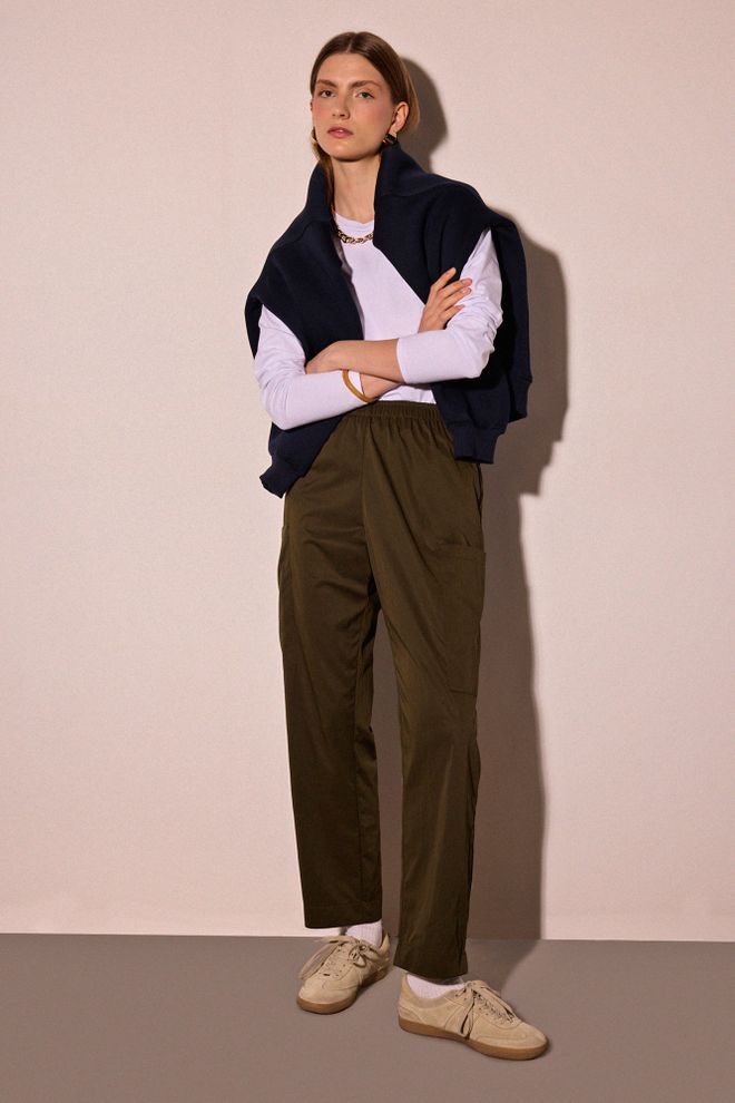 Touche Prive Grüne Lässige Streetwear Cargo Hose Großhandelskleidung Lässig