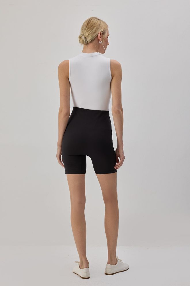 Touche Prive Black Biker High Waist Shorts Wholesale Clothing Spring