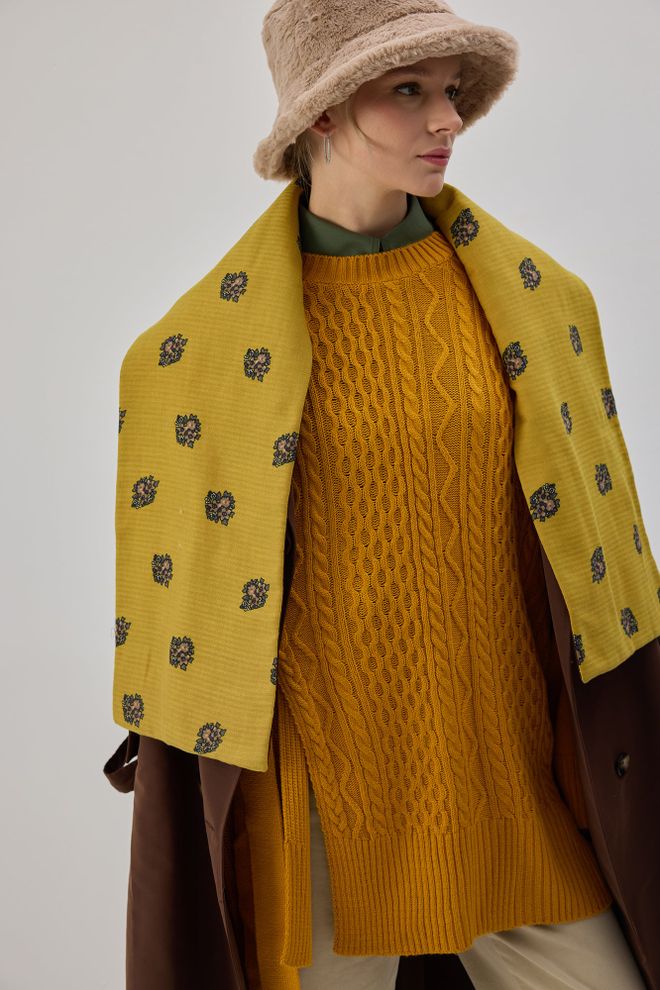 Touche Prive Yellow Casual Modest Elegant Tie Tunic Wholesale Clothing Modest