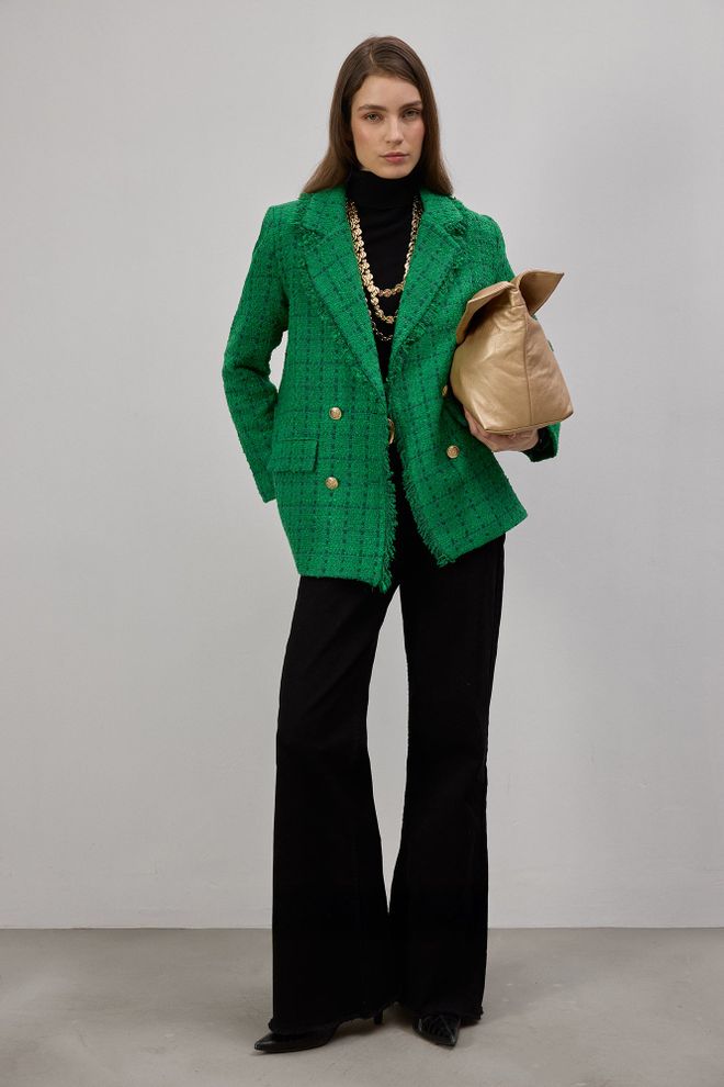 Touche Prive Green Double Breasted Blazer Jacket Wholesale Clothing Vintage