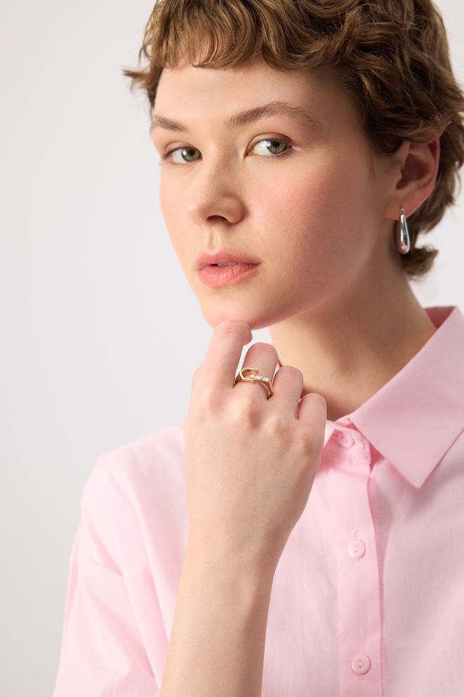 Touche Prive V Ring Mit Steinverzierung Großhandelskleidung 2