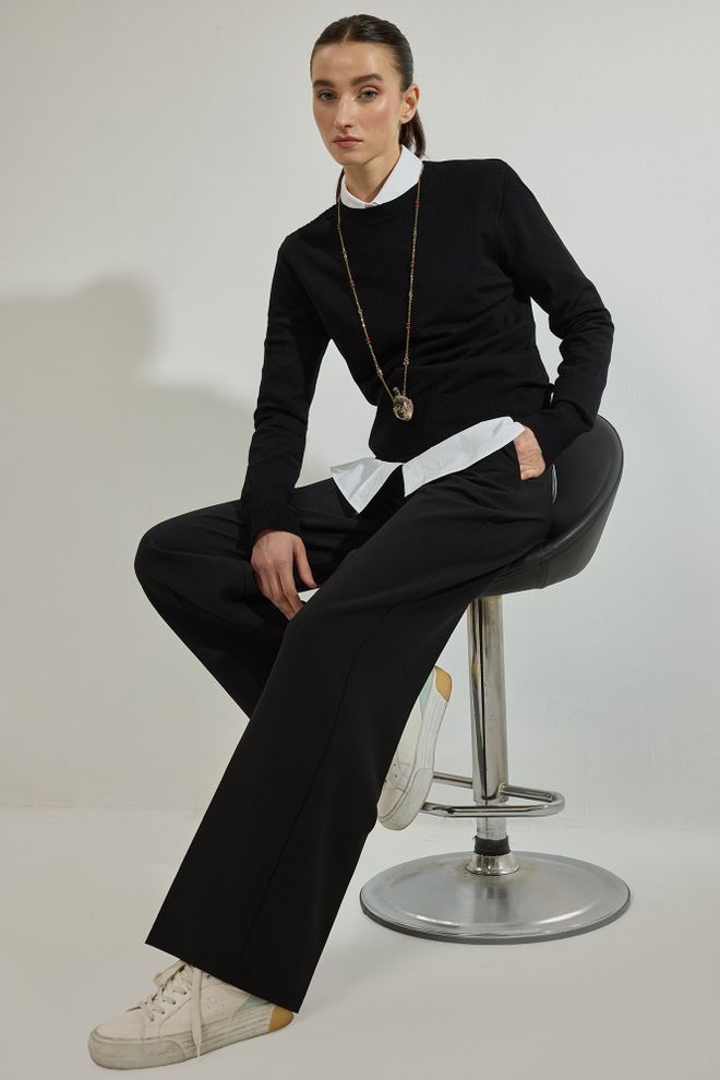 Touche Prive Bedruckter Strickpullover Großhandelskleidung 0