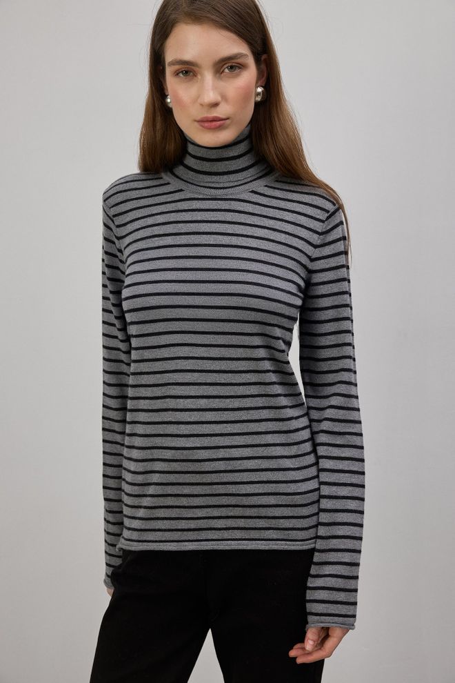 Touche Prive Jersey Gris Casual Ajustado A Rayas Ropa al por mayor Casual