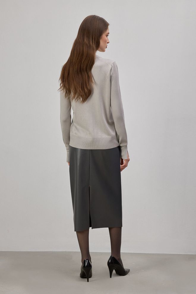 Touche Prive Jersey Gris – Elegante Formal Regular Fit Cuello Redondo Ropa al por mayor 1