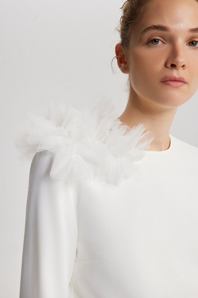 Touche Prive Blusa Blanca Elegante Slim Fit Con Mangas Largas Ropa al por mayor 5