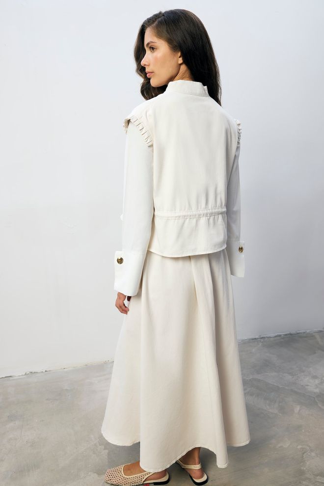 Touche Prive Ecru Modest Elegant Maxi A Line Set Wholesale Clothing Work