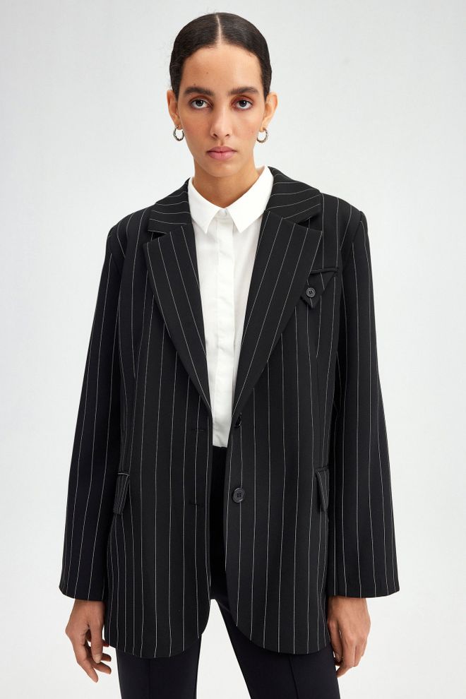 Touche Prive Chaqueta Formal Negra De Un Solo Pecho Ropa al por mayor Antiguo