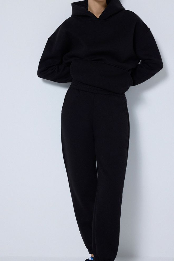 Touche Prive Black Tracksuit Oversized Hooded Jogger Set Wholesale Clothing Sport