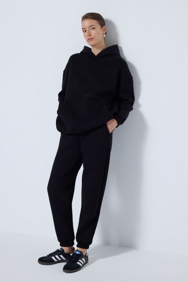 Touche Prive Black Tracksuit Oversized Hooded Jogger Set Wholesale Clothing 1