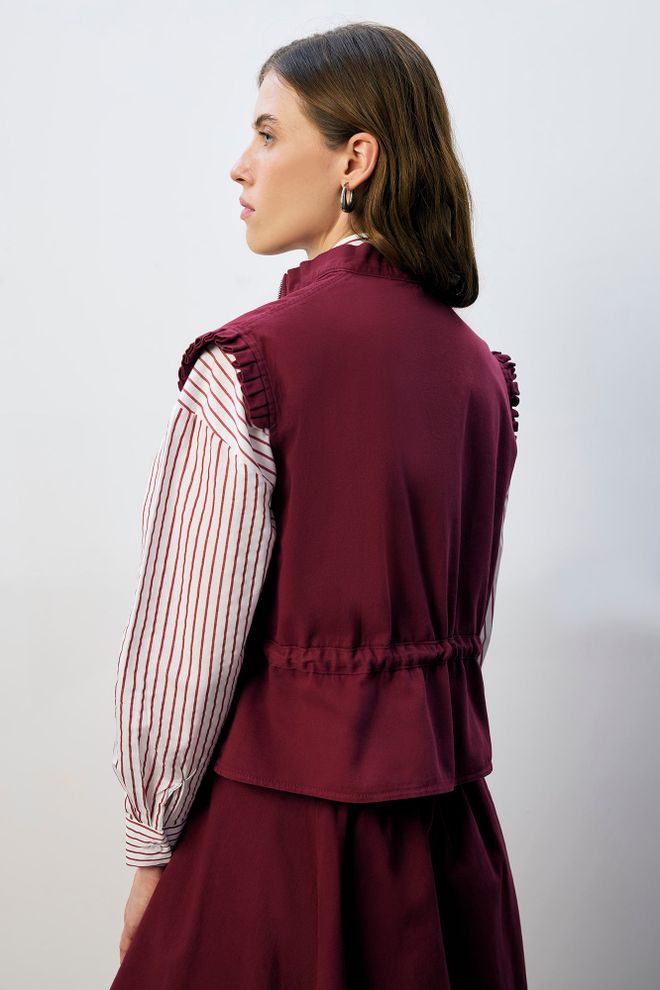 Touche Prive Set Bordeaux Con Gonna Maxi Svasata Abbigliamento all'ingrosso Modesto