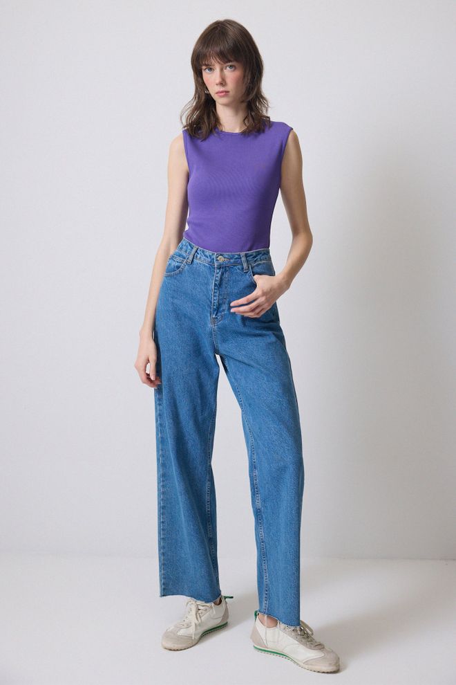 Touche Prive Purple Casual Slim Fit Cap Sleeve Blouse Wholesale Clothing Casual