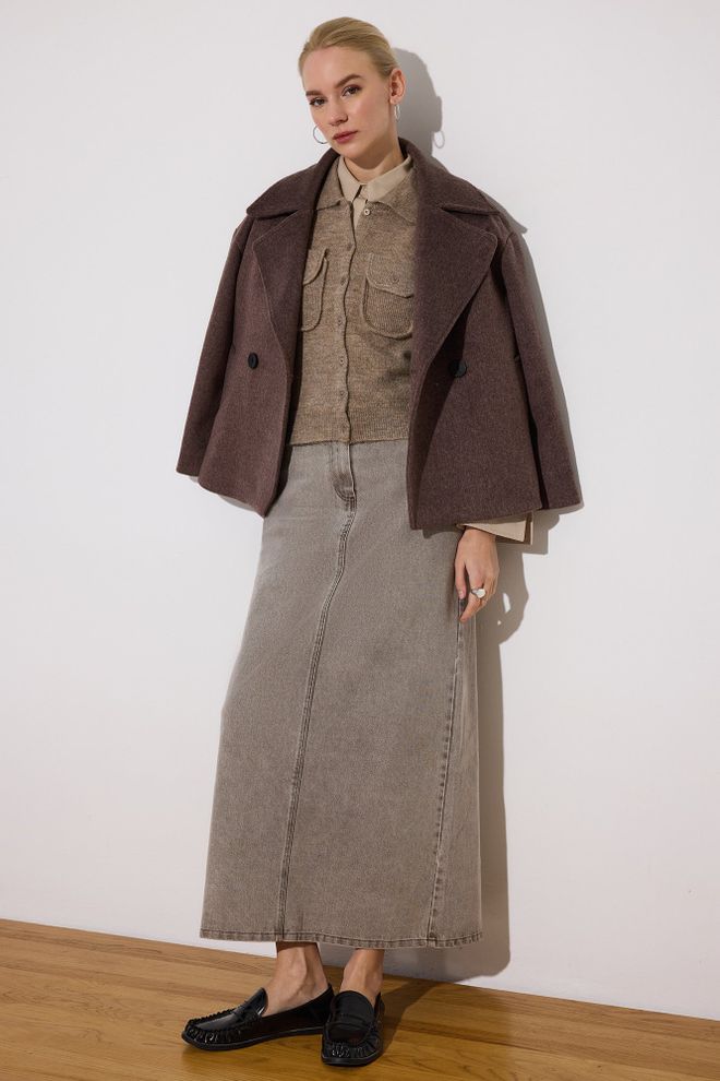 Touche Prive اللون البيج صدار محتشم غير رسمي رائع Preppy ملابس بالجملة محتشم