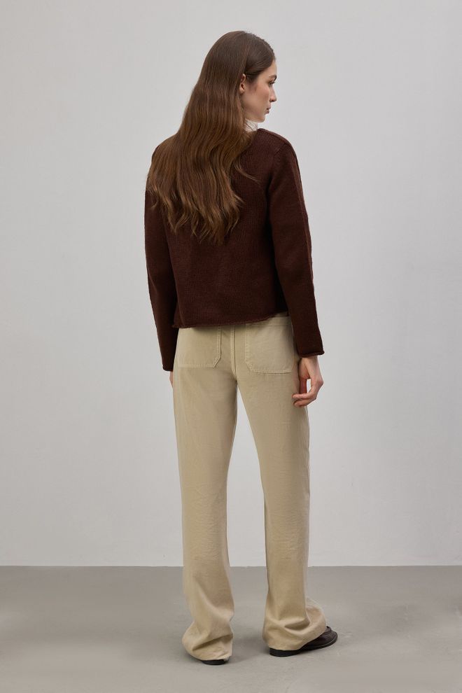 Touche Prive Brown Casual Vintage Elegant Boho Retro Cardigan Wholesale Clothing Boho