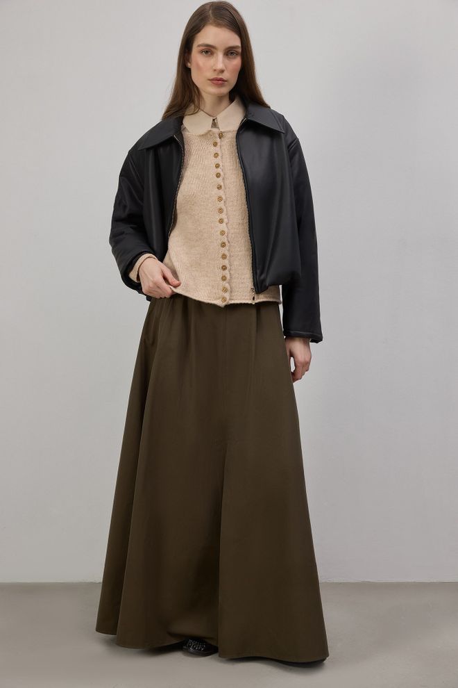 Touche Prive Beige Cardigan Modest Casual Elegant Buttoned Sweater Wholesale Clothing Casual