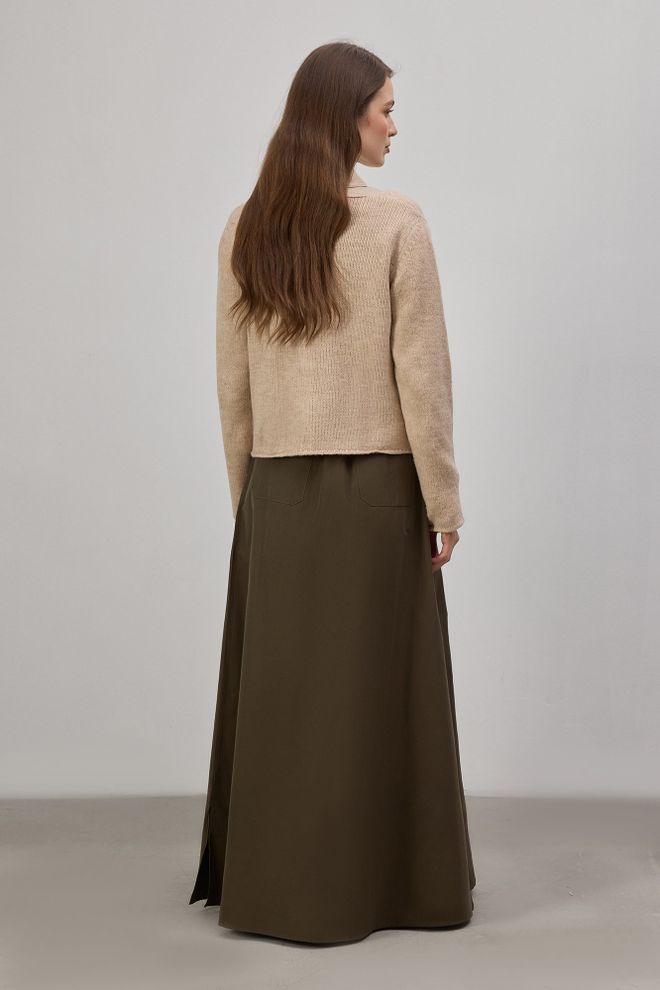 Touche Prive Beige Cardigan Modest Casual Elegant Buttoned Sweater Wholesale Clothing 1