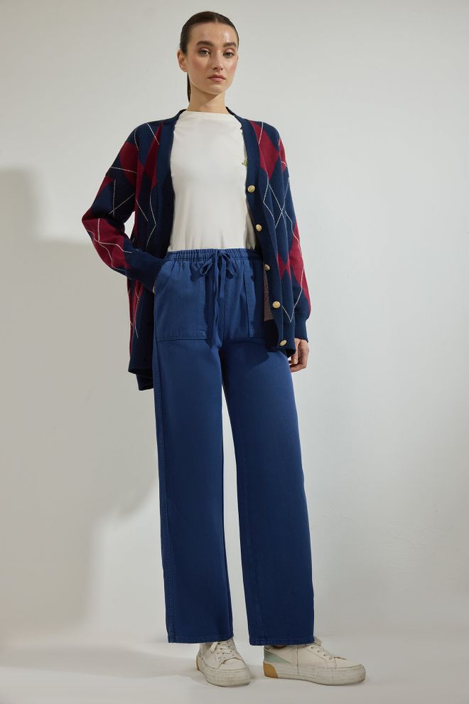 Touche Prive Панталон Джогър Син Небрежен Улична Мода Дрехи на едро Небрежен