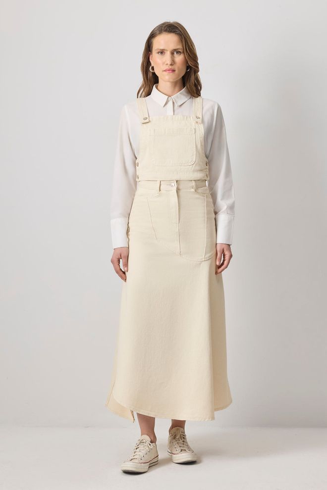 Touche Prive Μπεζ Απλή Μπλούζα Με Γιακά Πόλο Και Μακριά Μανίκια Χονδρικό εμπόριο ενδυμάτων Απλό