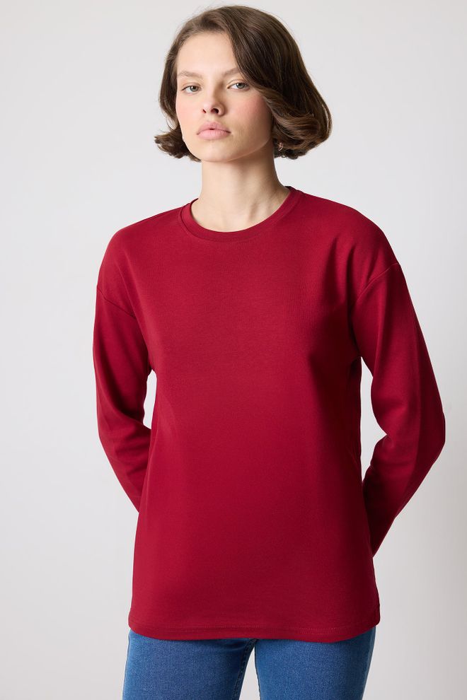 Touche Prive Majica Bordo Rdeča Ležerno Šport Oblačila na debelo Ležerno