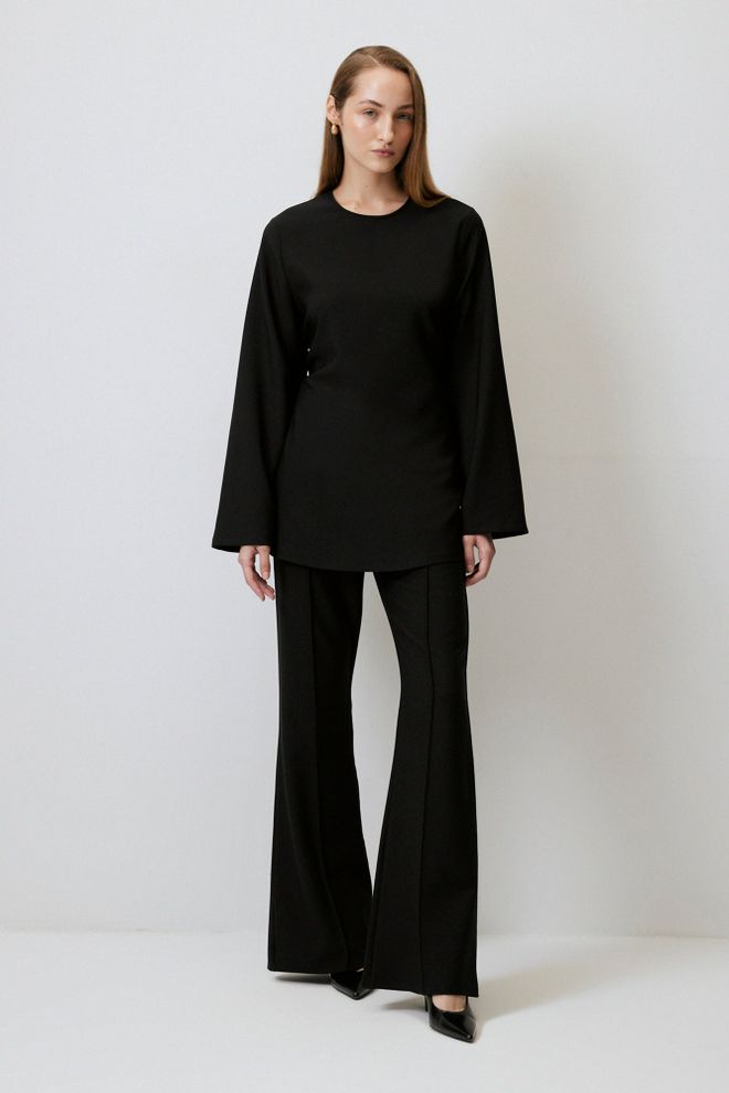 Touche Prive Black Blouse With Modest Elegant Design Wholesale Clothing Modest