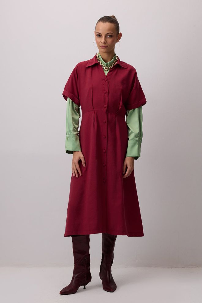 Touche Prive Φόρεμα Μπορντό Απλό Κομψό Επίσημο Χονδρικό εμπόριο ενδυμάτων Απλό