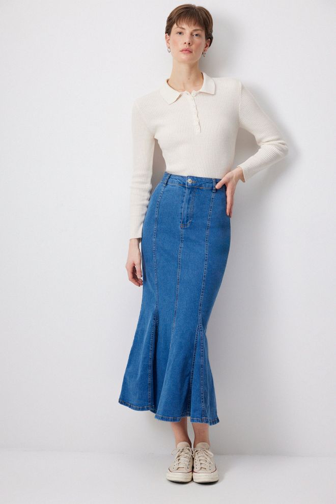 Touche Prive Falda Vaquera Tipo Pez Ropa al por mayor 0