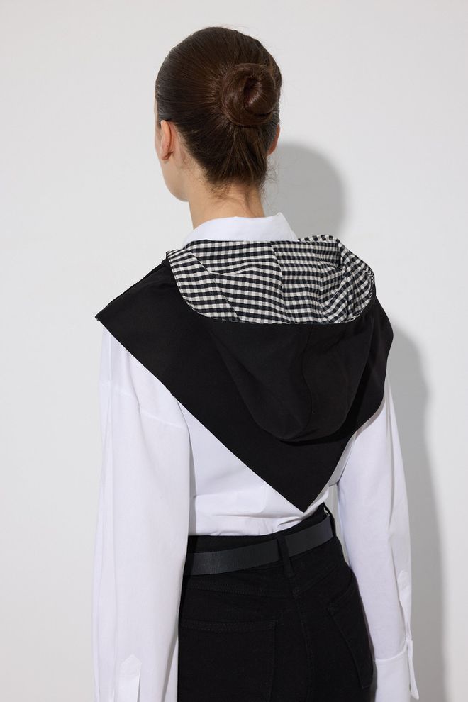 Touche Prive Chaqueta Negra Casual Con Capucha Corte Regular Sin Mangas Ropa al por mayor Casual