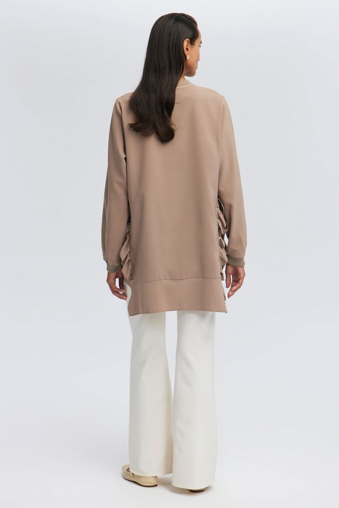 Touche Prive Brown Modest Casual Tunic With Long Sleeves Wholesale Clothing Modest