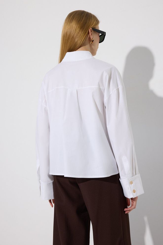 Touche Prive Белая Формальная Повседневная Элегантная Preppy Рубашка Оптовая продажа одежды Повседневный