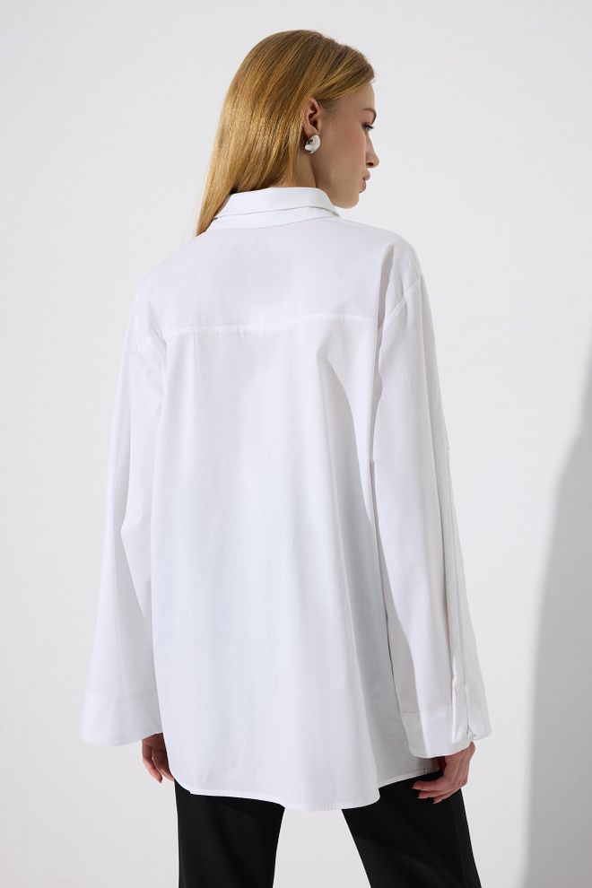 Touche Prive White Bell Sleeve Formal Shirt Wholesale Clothing Formal