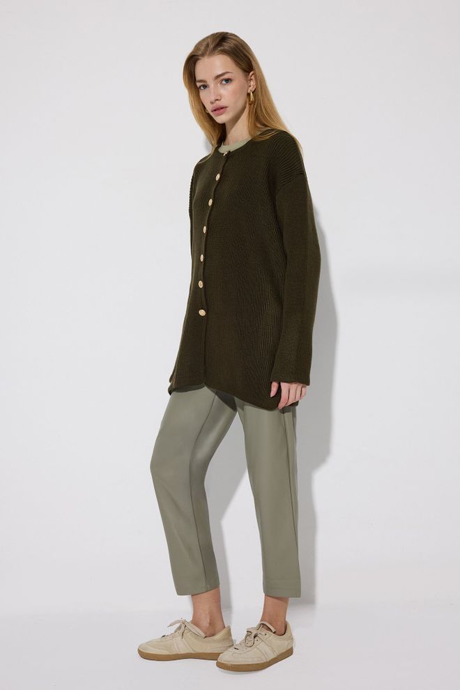 Touche Prive Cardigan Verde Oversize Con Chiusura A Bottoni Abbigliamento all'ingrosso Casuale