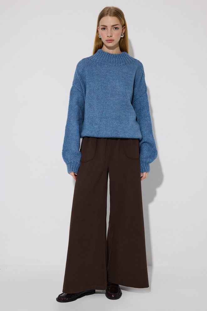 Touche Prive Brown Casual Boho Palazzo Pants Wholesale Clothing 1