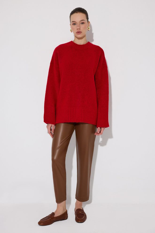 Touche Prive Pantalon Brun Décontracté Élégant Fuselé Pantacourt Vêtements en gros 1