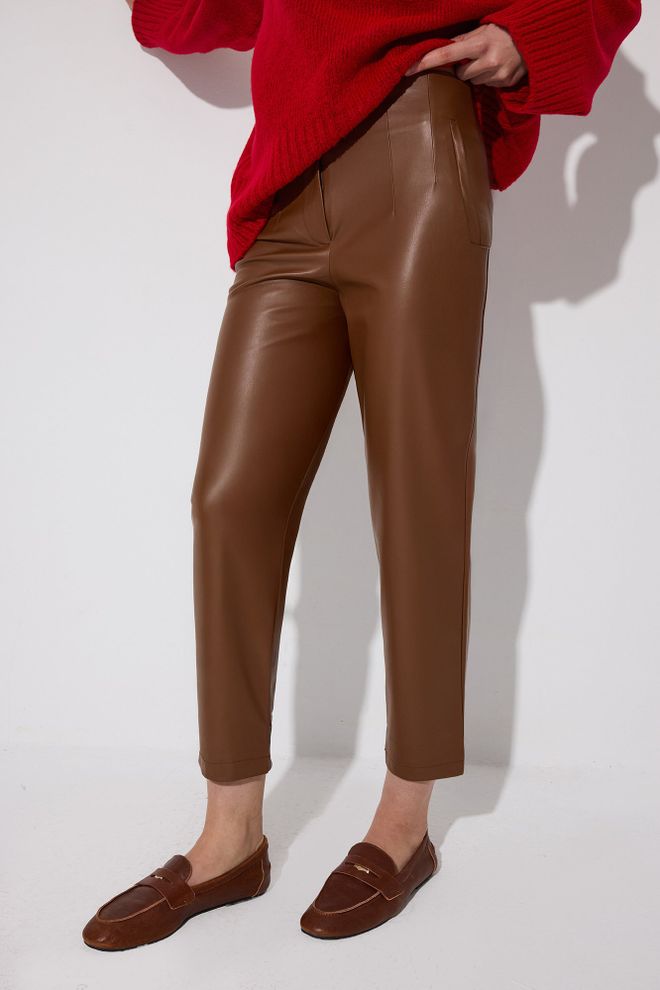 Touche Prive Pantalon Brun Décontracté Élégant Fuselé Pantacourt Vêtements en gros Lounge