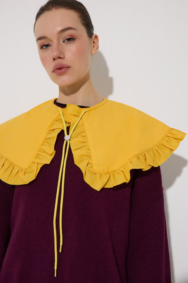 Touche Prive Κίτρινη Μπλούζα Σε Oversized Γραμμή Με Μακριά Μανίκια Χονδρικό εμπόριο ενδυμάτων Casual