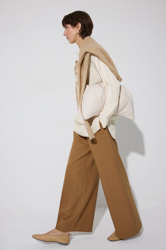 Touche Prive Браон Елегантне Палаззо Панталоне Велепродаја одеће Неформалан